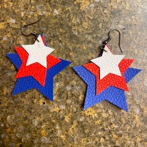 Homemade Faux leather earrings! Very lightweight!
